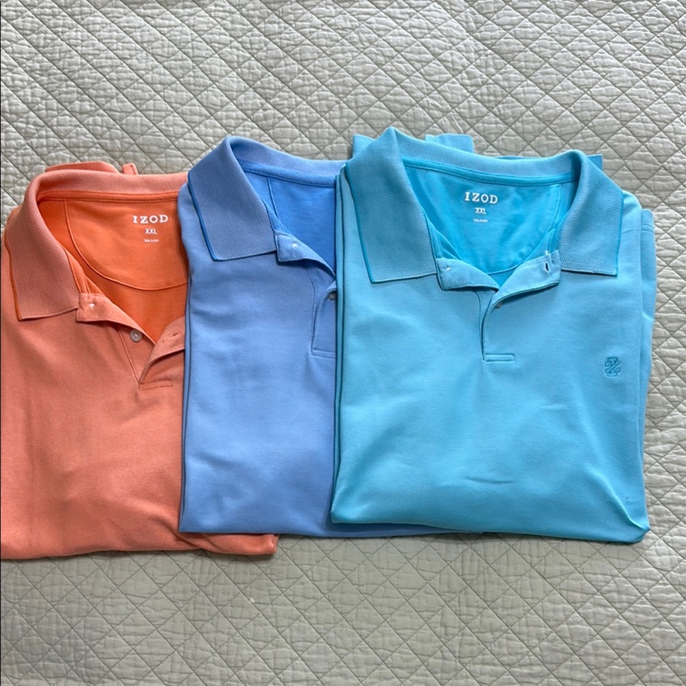 Izod Polo Shirts Orange and Blue Collection